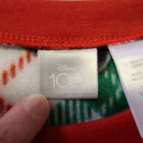 Womens Disney 100 Mickey Mouse Santa Pajama Top Large Comfy Soft - Picture 6 of 10